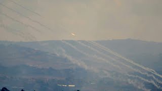 Salvo of Hezbollah rockets fired at Israel from south Lebanon  AFP [upl. by Arytal]