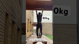 80kg deadstop pull up 7 rep bad form [upl. by Hoffarth]