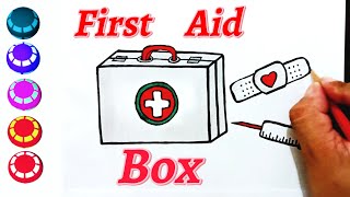 How to Draw First Aid Box  Premium Arts [upl. by Adlaremse]