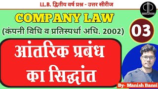 Doctrine of Indoor Management in hindi  Rule of Tarquand  आंतरिक प्रबंध का सिद्धांत व इसके अपवाद। [upl. by Berck]