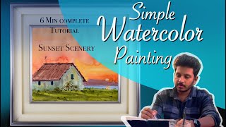 EASY WATERCOLOR PAINTING tutorial For Beginners Watercolor Scenery vaibhavJagtapfineartstudio [upl. by Zeba]