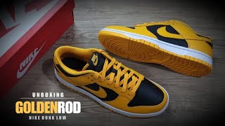 UNBOXING GOLDENROD 2021 Nike Dunk Low Retro [upl. by Pudens]