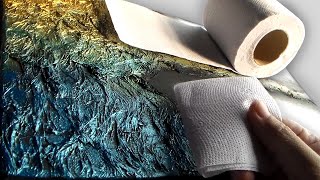 New Textured Abstract Painting Technique with Toilet Paper [upl. by Repinuj688]