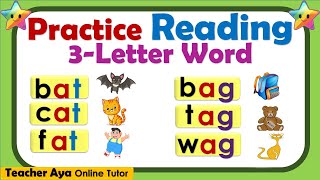 Learn to read 3letter word  Phonics  Reading guide for beginnerskidstoddlers  Practice reading [upl. by Namlaz381]