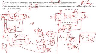 Voltage shunt feedback derivation Few Minutes Learning [upl. by Reta]