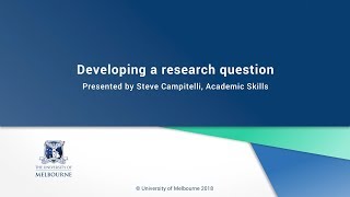 Developing a research question [upl. by Lyret]