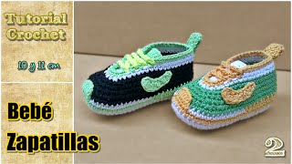 Zapatitos para bebé a crochet talle 10 y 11 cm  Paso a paso  2de2 [upl. by Aenneea476]