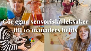 Gör egna sensoriska leksaker till 10 månaders bebis [upl. by Teloiv]