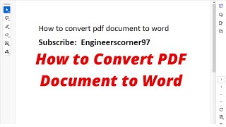 How to convert PDF to Word  PDF to Word Conversion [upl. by Chapa493]