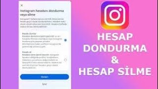 INSTAGRAM HESAP DONDURMA VE SİLME 2024 [upl. by Ennaharas67]