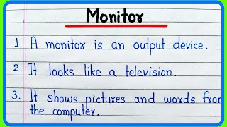 10 lines on Monitor essay in English  10 lines on Computer Monitor  Computer Monitor essay [upl. by Mack]