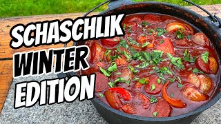 Schaschlik in der Winter Edition  Dutch Oven Schaschliktopf ohne Spieße [upl. by Zizaludba450]