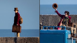 Timothée Chalamet singing on Set as Willy Wonka [upl. by Nancy]