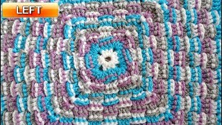 Basket Weave Granny Square Crochet Tutorial  Never ending Granny Square  Left [upl. by Anerys]