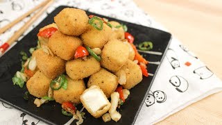 Chili Garlic Tofu Bites Recipe เต้าหู้ผัดพริกเกลือ  Hot Thai Kitchen [upl. by Mchugh]