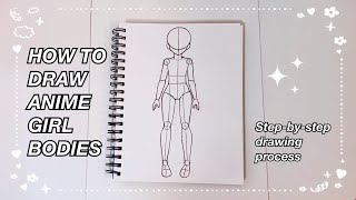 Anime Girl Body Tutorial  How to Draw Anime Girl Body For Beginners Traditional Art Version [upl. by Moonier]