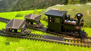 On30 Narrow Gauge Inglenook Layout  Bachmann Spectrum Baldwin Porter 040 Steam Loco [upl. by Greabe]