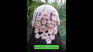 Gorros tejido a crochet 12 estilos calados para mujer  ELEGANTES [upl. by Ained658]