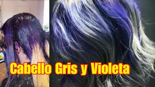 Cabello Fantasia Azul Violeta con Gris [upl. by Llednav535]