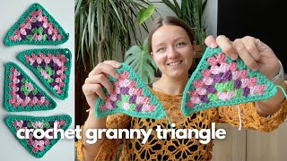 🧶 how to crochet a granny triangle🌟  beginnerfriendly tutorial [upl. by Connelley570]