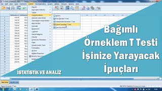 Spss ile t testi bağımlı örneklem ve hipotez analizleri paired sample t test [upl. by Eentruok]