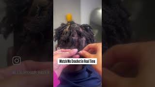 Crochet work on Starter Locs batonrouge locs hairstylist crochetlocs shorts viralvideo [upl. by Farro56]