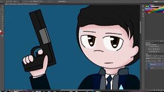 DBH Connor speedpaint [upl. by Llehsim]