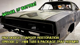 1968 Dodge Charger Restoration  Episode 22  Fitting DIY Mini Tubs amp Package Tray Extension Repair [upl. by Adaner]