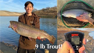 GIANT 9 lb Trout Caught at Los Vaqueros Reservoir [upl. by Ettelegna]