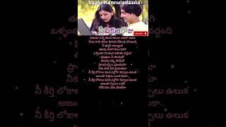 vaalu kanuladaana song telugulyrics telugusongs lovesongs 90s feelsong [upl. by Camden]