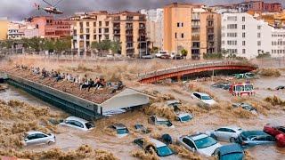 Mass Evacuation in Malaga Spain City washed away after heavy flood people are trapped [upl. by Baryram755]