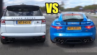 Jaguar FType SVR vs Range Rover SVR SPORT  DRAG RACE [upl. by Blanchard47]