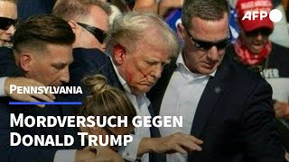 Schüsse auf Trump bei Wahlkampfveranstaltung  ExPräsident wohlauf  AFP [upl. by Sualokin515]