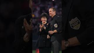 Drew Brees leads chant after Saints Hall of Fame induction [upl. by Ennavoj366]