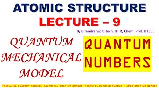 ATOMIC STRUCTURE  LECTURE 9  QUANTUM NUMBERS PRINCIPAL AZIMUTHAL MAGNETIC AND SPIN QUANTUM No [upl. by Mancino]