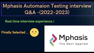 Mphasis Automation Testing interview questions for experienced [upl. by Caneghem]