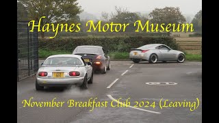 Haynes Motor Museum November Breakfast Club 2024 Leaving [upl. by Diane-Marie]