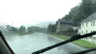 Heavy rain summer Starker und kurzer Regenschauer im Sommer Gemünd Eifel [upl. by Ahsirkal437]