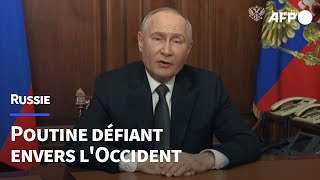 Poutine menace directement lOccident dans un discours sur lUkraine  AFP [upl. by Rimola186]