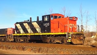 Rare CN GMD1 Leading Fort Whyte Local Freight Heading East on the CN Rivers Subdivision 11112016 [upl. by Aehsrop]