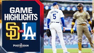 Padres vs Dodgers NLDS Game 1 Highlights 10524  MLB Highlights [upl. by Kitrak]