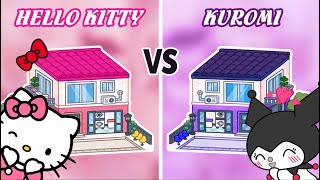 Aesthetic Neat Street Apartment 😍 KUROMI vs HELLO KITTY ♥️ Toca Boca House Ideas  Toca Life World [upl. by Legge]