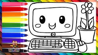 Zeichnen und Ausmalen eines niedlichen Computers 💻🖱️🌈 Zeichnungen für Kinder [upl. by Figueroa]