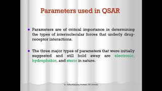 QSAR  Physicochemical Parameter and Methods [upl. by Wolf]