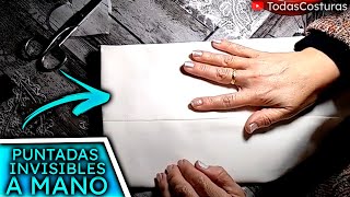 ✂️ HACER PUNTADAS INVISIBLES A MANO 🌟 CÓMO HACER un DOBLADILLO de PANTALÓN A MANO MUY FÁCIL [upl. by Eirallam]