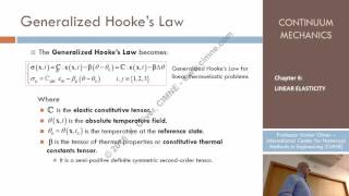 Continuum Mechanics  Ch 6  Lecture 13  Linear Thermoelasticity [upl. by Flyn]