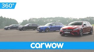 Tesla Model S v BMW M760 v Audi RS 6 v MercedesAMG E63  360 DRAG RACE [upl. by Nolubez382]