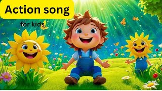 Actions song for kids with lyrics  Actions with spelling for childrens [upl. by Egnalos]