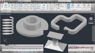 AutoCAD 3D Tutorial for Beginners  3 of 3  AutoCAD Revolve Sweep Spring amp Loft Command [upl. by Frederigo533]