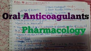 Oral Anticoagulants Pharmacology [upl. by Githens]